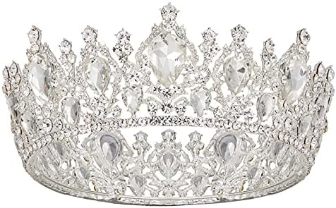 Ó MENYASSZONYI Királynő Korona Női Strasszos Crown Princess Tiara, a Lányok, Esküvői Fejdísz Fejpánt a Bál Szépségverseny Születésnapot,