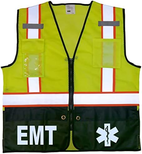 Qraphic Tee EMT Túlélő Biztonsági Mellény, Type R-Osztály 2, Fényvisszaverő logo elöl, hátul.