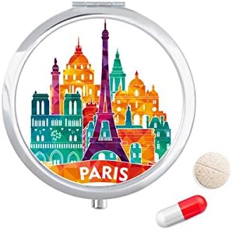 Kastély Párizs Franciaország Eiffel-Torony Tabletta Esetben Zsebében Gyógyszer Tároló Doboz, Tartály Adagoló