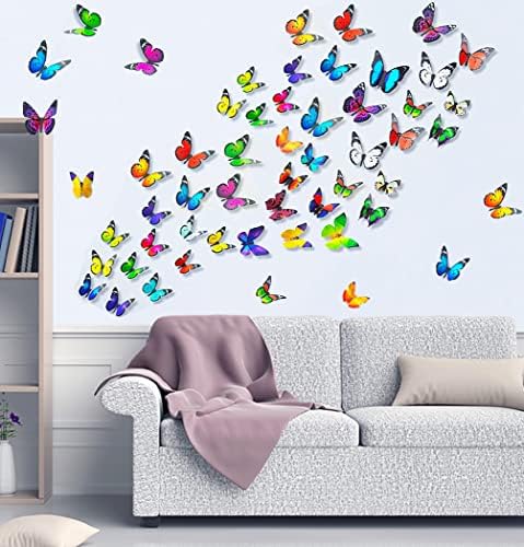 42 DB Pillangós Fali Matricák, 3D Pillangó Dekoráció Pillangó Matricák a Cserélhető Freskó Matricák Haza a Gyerekek Hálószoba,