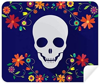 Virág Koponya Illusztrációk Telefon Képernyő Tisztító Szemüveg Tisztító Kendővel 2db Velúr Szövet