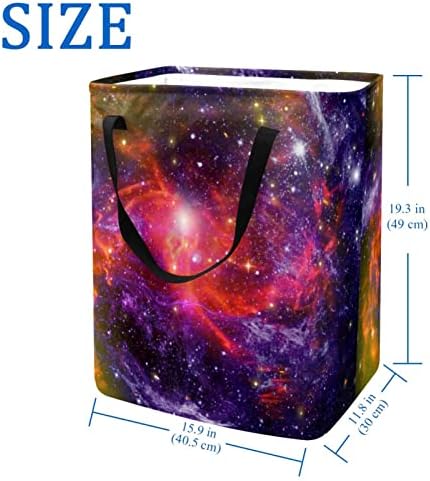 Space Galaxy Köd Csillagos Nyomtatás Összecsukható Szennyesben, 60L Vízálló Szennyes Kosarat Mosás Bin Ruhák, Játékok Tárolására Kollégiumi
