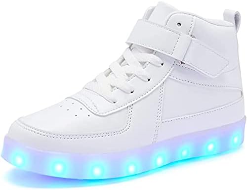 Sufuinu Gyerekek Fény Cipő, USB-Töltés Villogó LED Cipők Magas Felső Világító Tánc Cipő Fiúk, Lányok, Gyermek, Uniszex