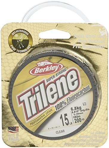 Berkley Trilene® Fluor, Tiszta, 15lb | 6.8 kg, 200yd | 182m damil, amely Alkalmas az Édesvízi Környezetek