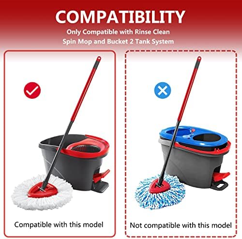 Spin Mop Csere Fej - 4 Csomag EasyWring Mop Utántöltő Kompatibilis Háromszög Spin Mop - Mikroszálas Mop Könnyű Tisztítás Padló