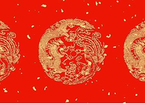 NUPART Piros Xuan Papír Rolling Kínai Tavaszi Fesztivál Párversekben Kalligráfia Ecset, Toll, Írás Papier Félig Érett Xuan Papír, Arany Spot