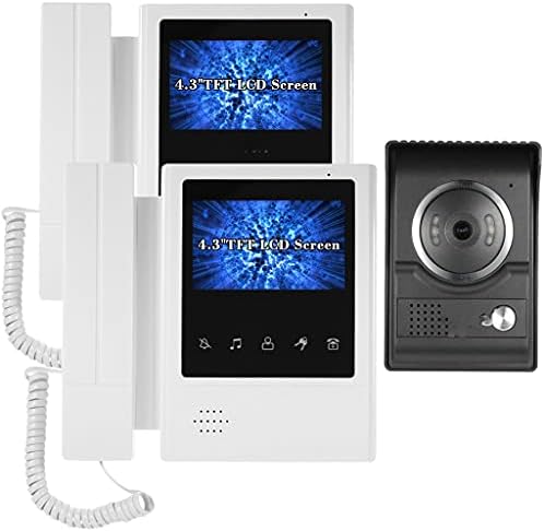 LIRUXUN 4.3 Inch Vezetékes Videó Csengő Éjszakai Látás Esővédő Funkció Vizuális Kaputelefon kétirányú Audio Video Ajtó Telefon