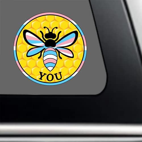 Honey Bee, Hogy a Trans World Meleg Büszkeség Matricát - LMBT Szivárvány Prémium Vinyl Matrica 3 x 3 | Autó Auto-mobil Windows