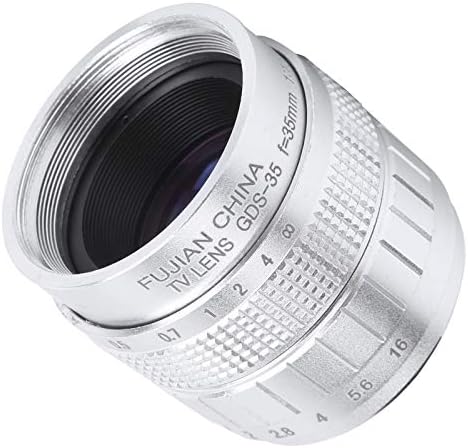 A Film Objektív Kézi Fókusz Fix Objektív Könnyű tükör nélküli Fényképezőgép Objektív Hordozható fényképezést kedvelők számára(Ezüst)