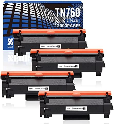 TN760 12000 Oldal 4 Csomag Festékkazetta Csere Chip a Brother TN-730 TN-760 Fekete Nagy kapacitású DCP-L2550DW HLL2395DW MFCL2710DW MFC-L2750DW