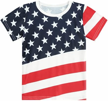 CM-Gyerek Amerikai Zászlós Póló Kisgyermek Fiúk Lányok július 4 T-Shirt a Gyerekek Hazafias Rövid Ujjú USA Csíkos Pólók Ingek