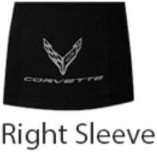 C8 Corvette Függőleges Gesztus Logo Póló - Fekete