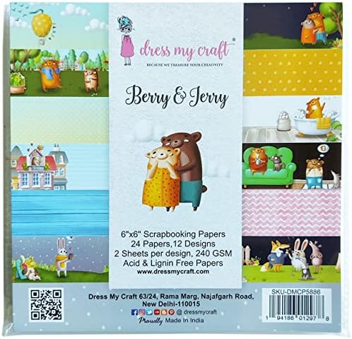 A Ruha A Kézműves Egyoldalas Papír Pad 6X6 24/Pkg-Berry & Jerry