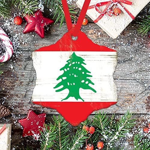 Libanon Nemzeti Zászló Karácsonyi Díszek Libanon Karácsonyi Kerámia Dísz karácsonyfa Dekoráció Város Emlék, Ajándék, Karácsonyi