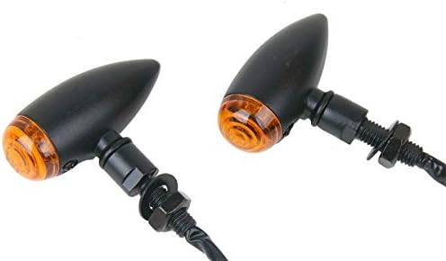 MotorToGo Fekete Golyó Motoros LED lámpa Mutatók Szemellenző Amber Objektív Kompatibilis a Harley-Davidson Street750