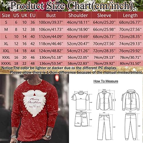 XXBR Karácsonyi Long Sleeve T-shirt Férfi ruházat, Karácsonyi 3D Grafikus Mikulás Nyomtatás Sleeve Tee Maximum Fél Sport Póló Sport Laza Edzés