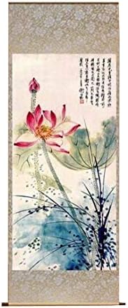 ZORILO Selyem Lapozzunk Szó Festmény Keleti DecorAlien Raktár Kínai Lótusz Virág Festmény Fal Lapozzunk Lóg Festmény 45 x 140 cm-02