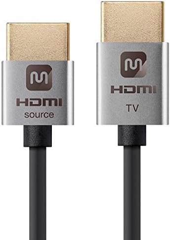 Monoprice 113593 HDMI High Speed Aktív Kábel 10 Méter - Ezüst, 4K@60Hz, HDR, 18Gbps, 36AWG, YUV 4:4:4 - Ultra Vékony Aktív Sorozat