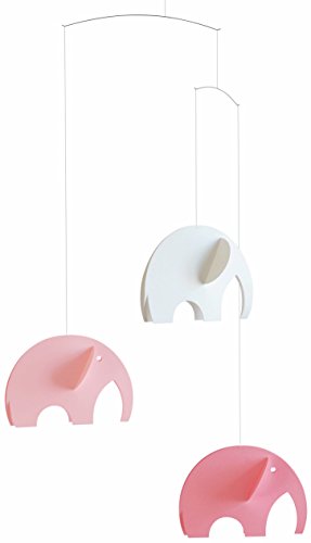 Rózsaszín elefánt Lóg Óvoda Mobil - 24 Cm - Magas Minőségű Műanyag - Kézzel Dánia által Flensted