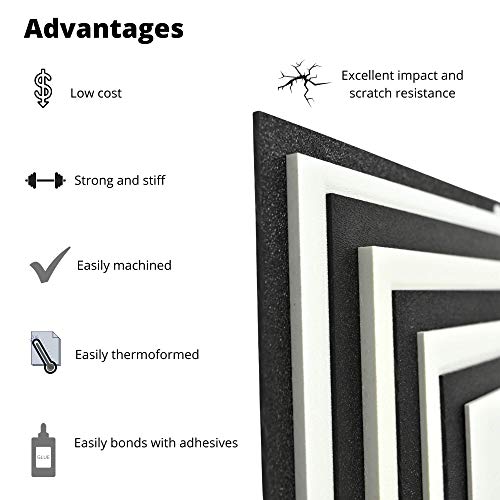BuyPlastic Fekete ABS (Haircell Textúra) Műanyag Lap 1/4 Vastag, Méret 24 x 36 Tényleges Méretek - 23.75 x 35.75 a (Miatt Vágás bevágásokat