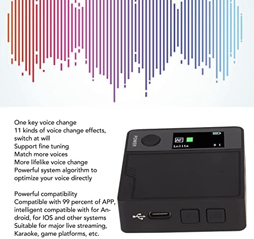 Élő hangkártya Voice Changer, 11 hanghatások Hordozható Voice Changer Készülék Plug and Play Mini Kézi Voice Changer Készülék hanghatások