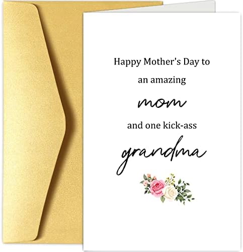 Chenive Nagyi anyák Napja Kártya, Boldog anyák Napja Kártya a Lányom, Fiam, Csodálatos Anya, majd Kick-ass-Nagyi Kártya