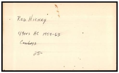 Howard Piros Hickey Aláírt Index Kártya 3x5 Dedikált 49ers Cowboyok 87437 - NFL-Vágott Aláírás