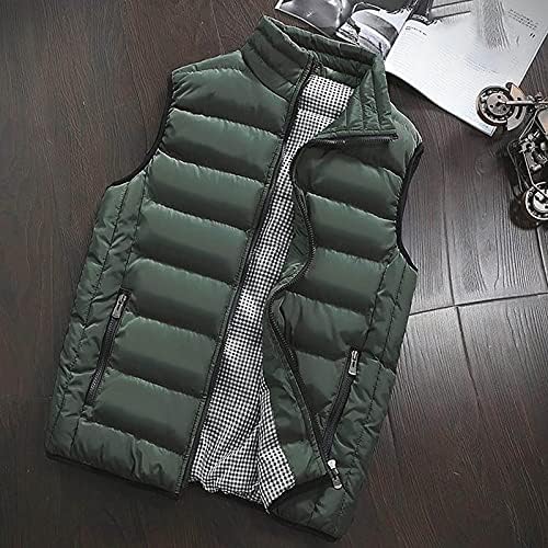 Téli Üzleti Túlméretezett Kabát Férfi Ujjatlan Klasszikus Egyszínű Könnyű Kabát Mock Nyak Zipper10