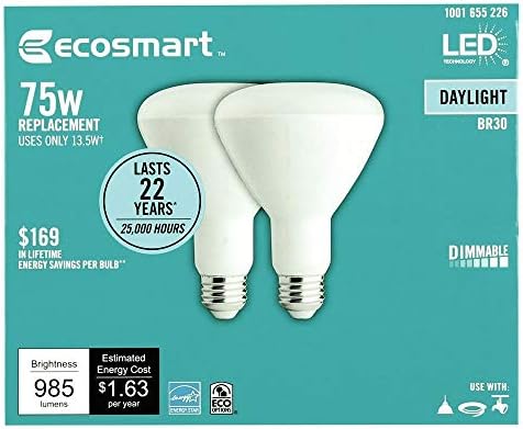 EcoSmart 75 Wattos Egyenértékű BR30 Szabályozható LED Izzó Nappal (8-as Csomag)
