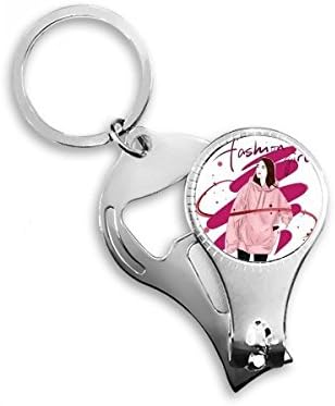 Divat Lány Ábra Art Design Illusztráció Köröm Zimankó Gyűrű Kulcstartó Sörnyitó Clipper