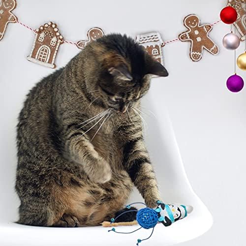 PETPMEEE Karácsonyi Macska Labda Játék a Bell - Interaktív Macska Chase Labdát Plüss Játék - Aranyos, Vicces Ünnep Macska Játékok