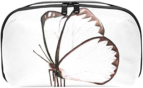 Barna Akvarell Pillangó-01 Smink Táska Cipzárral Tok Utazási Kozmetikai Szervező a Nők, Lányok