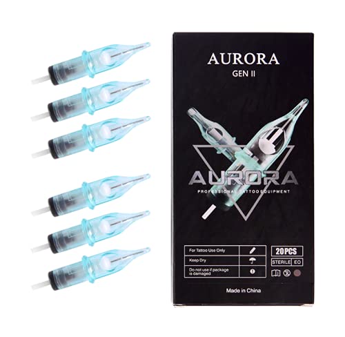 Aurora 2. Generációs Szakmai Eldobható Tetováló Tű Patron 12 Standard Kerek Bélés 20 Csomag (1205RL)