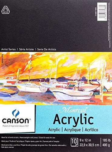 Canson Művész Sorozat Akril, Papír, Foldover Pad, 9x12 cm, 10 Lap (185lb/400g) - Művész Papír Felnőttek számára, illetve a Diákok