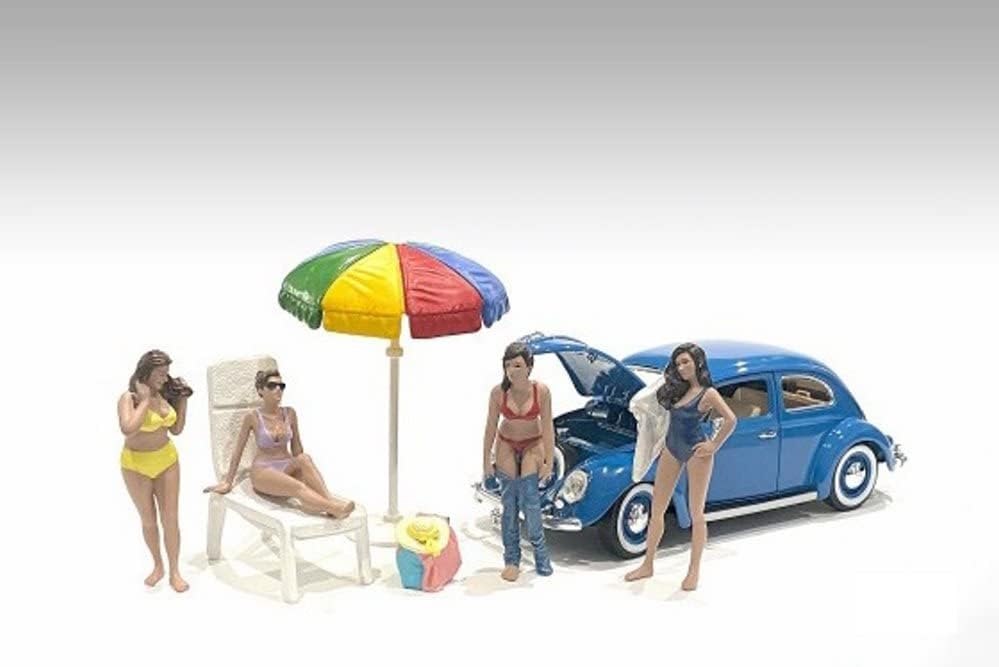 Amerikai Dioráma Beach Girls - Gina, Piros 76414 - 1/24-Skála Figura - Dioráma Kiegészítő
