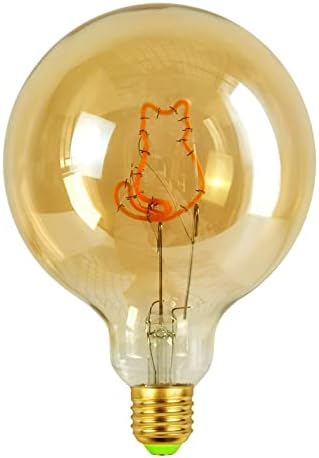 Lxcom Világítás Nagy Decoraive Edison-Izzó G125 Globe 4W Szabályozható Vintage LED Izzó 40W Egyenértékű Meleg Sárga 2300K E26 Bázis Amber