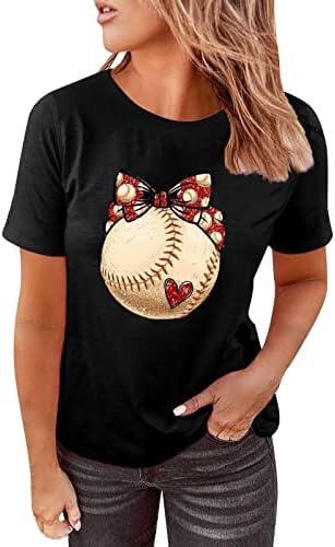 MIASHUI Pólók Női Női Baseball Szív Póló Aranyos Grafikus Női Baseball Szív Póló Ruha Ing Nők