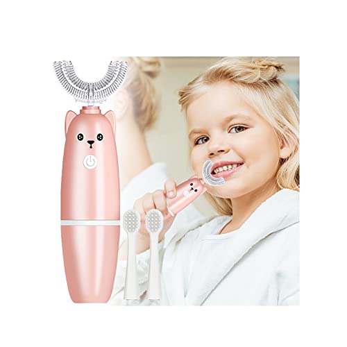 ZITIANY Gyermek Fogkefe U-Alakú Automatikus fogkefével az Élelmiszer-Minőségű, Puha Szilikon Ecset Feje (Év 2~6)