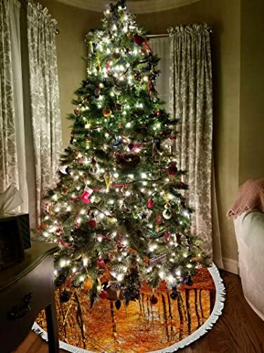 Baegutly karácsonyfa Szoknya Gallér Alap Szőnyeg Fedél 48 Hüvelyk Őszi Erdő Levelek Őszi Táj, a Karácsonyi Ünnep Party Dekoráció