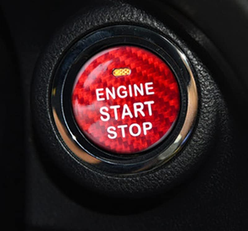 Új Szénszálas Start Gombra Cover Kompatibilis Subaru Forester 2013-2020 (Piros)