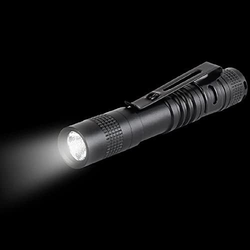 MODOAO Ultra Vékony Hordozható XPE-R3 900LM Mini LED-Zseblámpa övcsipesz Lámpa Taktikai Zseblámpa 9 cm-es, (1 Csomag)