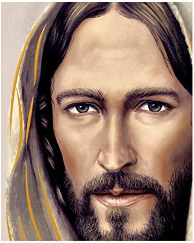 Jézus Krisztus Arca (8x10) Arany Fólia - Vallási Wall Art Rétegelt keret nélküli Nyomtatás Poszter lakberendezési Arte Diseño Piezas