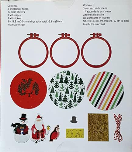Karácsonyi Díszek Éreztem & Hab Kézműves Kit - Teszi 3 Díszek - 4 hüvelyk Átmérőjű