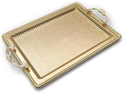 BKDFD, Téglalap alakú, 2 Db Elhomályosítani Tálca Arany Eljegyzési Ígéret Tálca Nagy, illetve Közepes Arany Színű Dekoratív Domborított