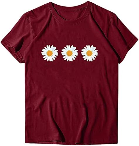 Nyári Tshirts a Nők, 2023, Női Rövid Ujjú Blúz, Daisy virágmintás Alapvető Nyári Laza Póló,