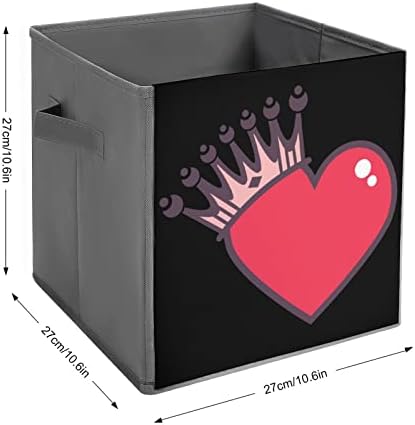 A szerelem Királynő Összecsukható Anyag Tároló Kocka Box 11 Inch Összecsukható Tárolók fogantyúval