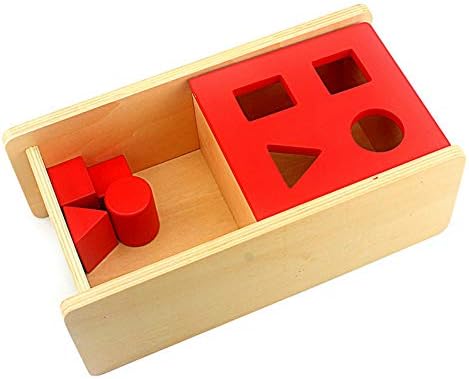 DANNI Montessori Baba Imbucare Doboz Flip-Fedél 4 Formák Fa Learning Oktatási Óvodai Képzés a Gyermekek a Gyakorlati Életben