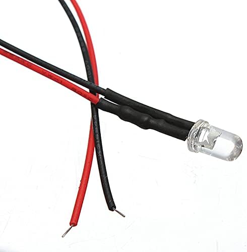 50pcs sok 20cm Előtti Vezetékes 3mm LED Lámpa Izzó Prewired Diódákat DIY lakberendezési DC12V (Fehér)