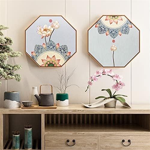 WODMB Modern, Minimalista Stílusú, Kínai Nappali Dekorációs Festmény Nyolcszögletű Virág, Madár Zen Festészet Tornácon Lotus