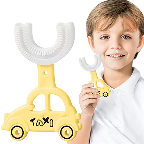 A gyermekek U-alakú Kézi Fogkefe Képzés fogkefével együtt Kezelni, Játék Autó Design, Hogy a Gyermekek Szerelmes Fogmosás